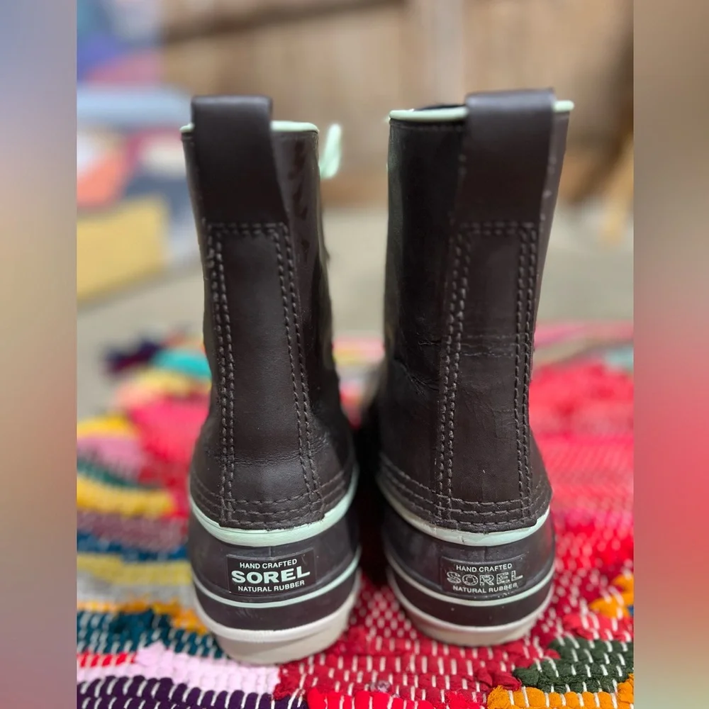SOREL 1964 PREMIUM Boots CVS Waterproof Brown Green Woman’s Size 7 RUNS BIG
